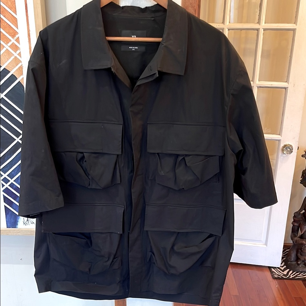 Y-3 Black Military Field Jacket Durable Tactical Design
